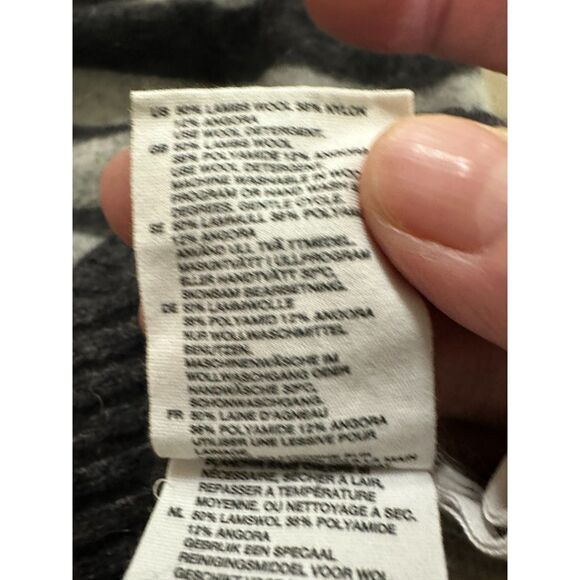 L.O.G.G. H&M Women's Gray on Gray Striped Wool Blend Turtleneck Sweater Size M - Picture 4 of 4